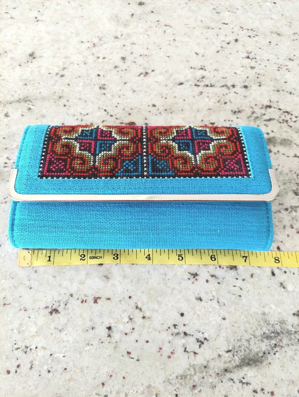Changnoi Blue Hmong Embroidered Wallet NWT